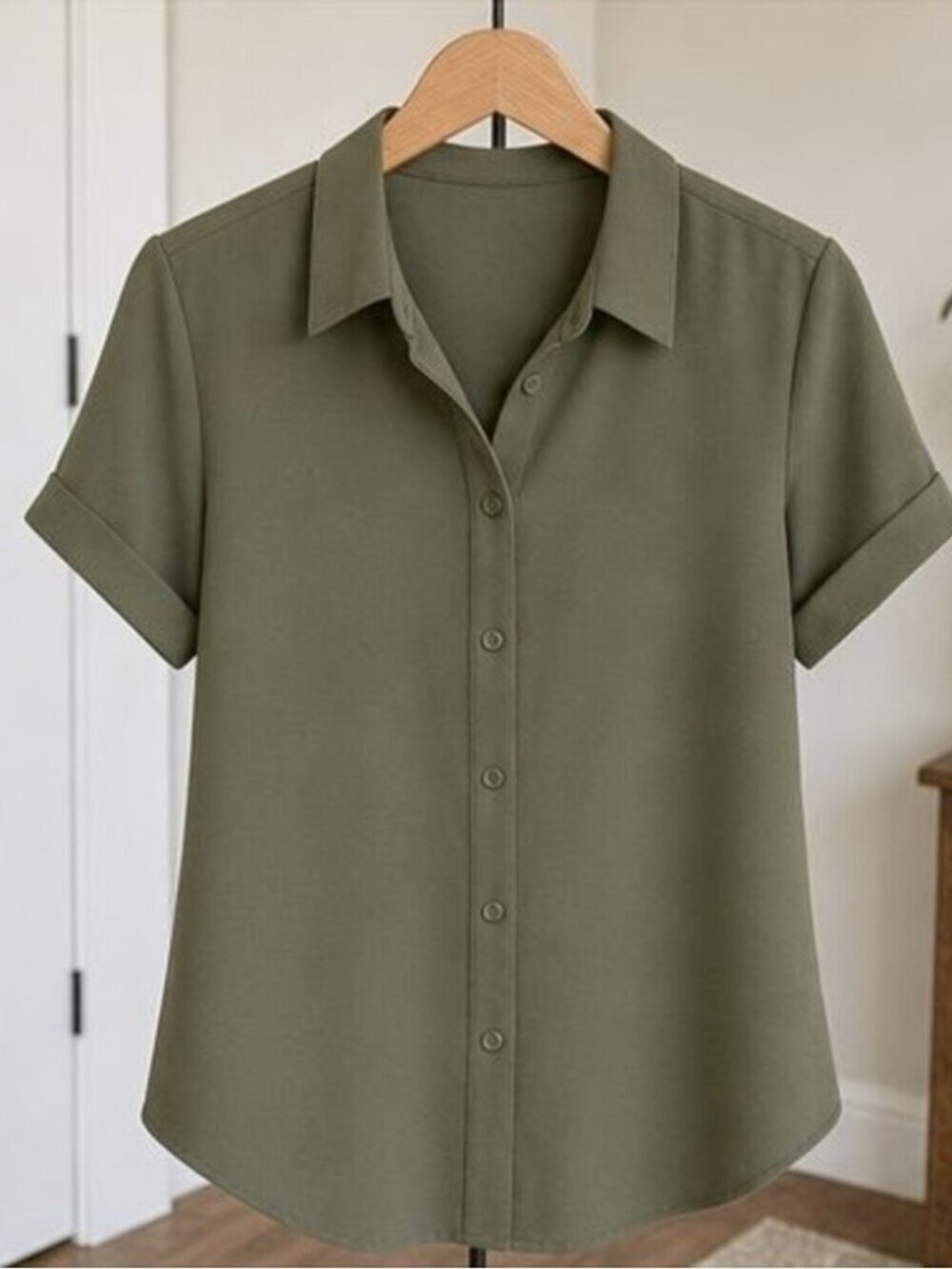 Olive V Neck Top